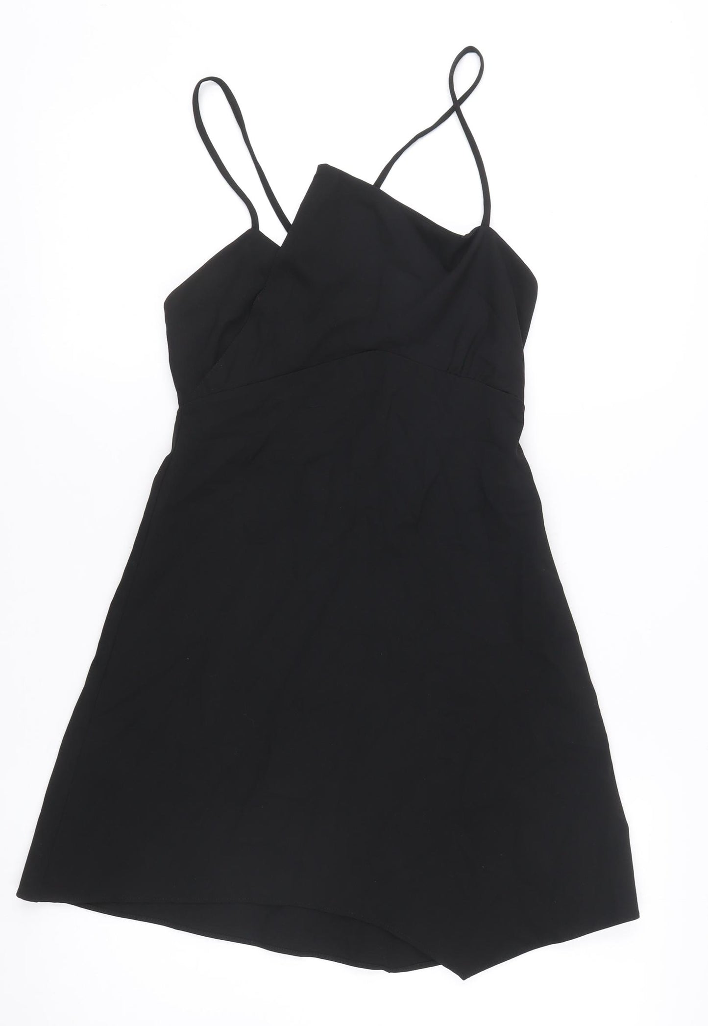 Zara Women’s Black Slip Dress S Short Strappy V-Neck Party
