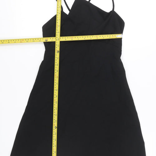 Zara Women’s Black Slip Dress S Short Strappy V-Neck Party