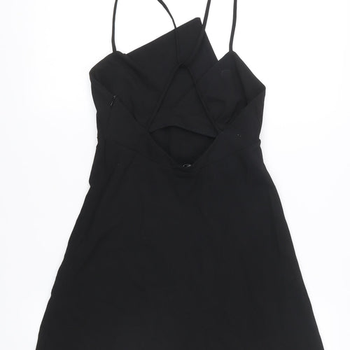 Zara Women’s Black Slip Dress S Short Strappy V-Neck Party