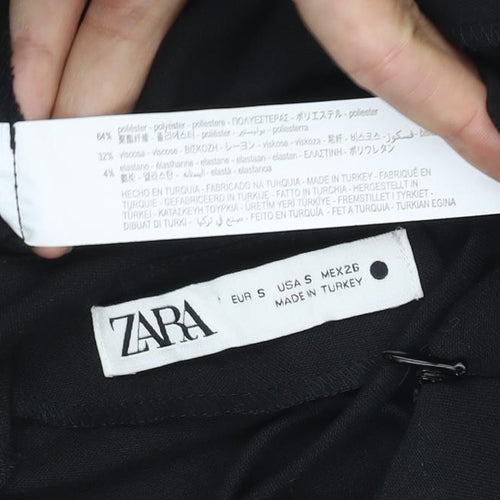 Zara Women’s Black Slip Dress S Short Strappy V-Neck Party