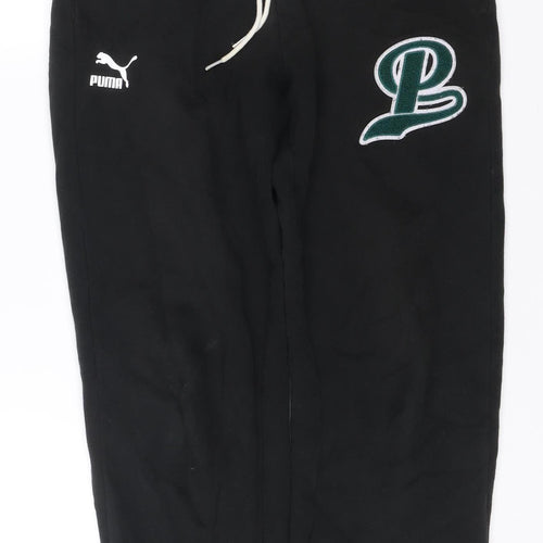 Puma Mens Black XS Jogger Sweatpants Cotton Blend Tapered Fit