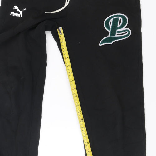 Puma Mens Black XS Jogger Sweatpants Cotton Blend Tapered Fit