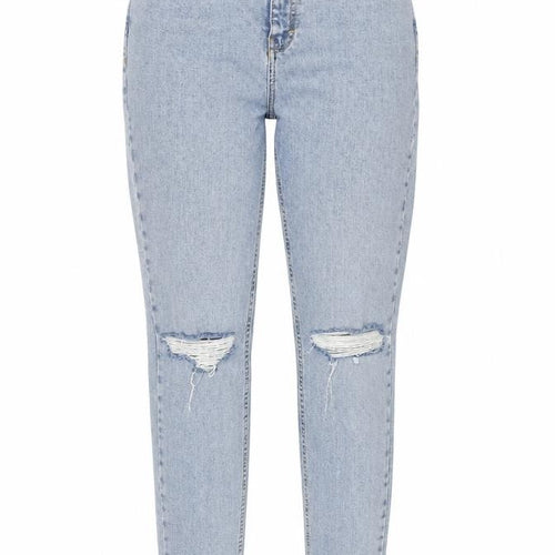 Topshop Women’s Blue Distressed Mom Jeans Size 12 High Rise