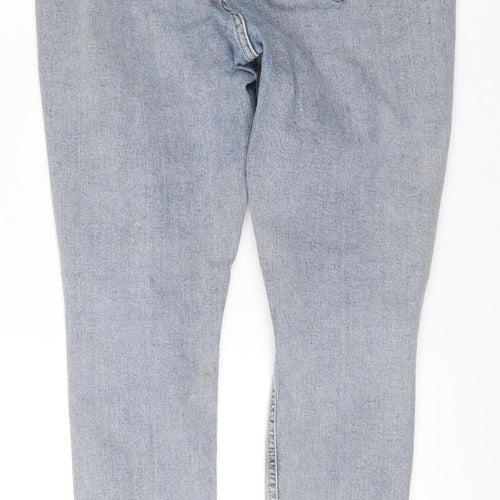 Topshop Women’s Blue Distressed Mom Jeans Size 12 High Rise
