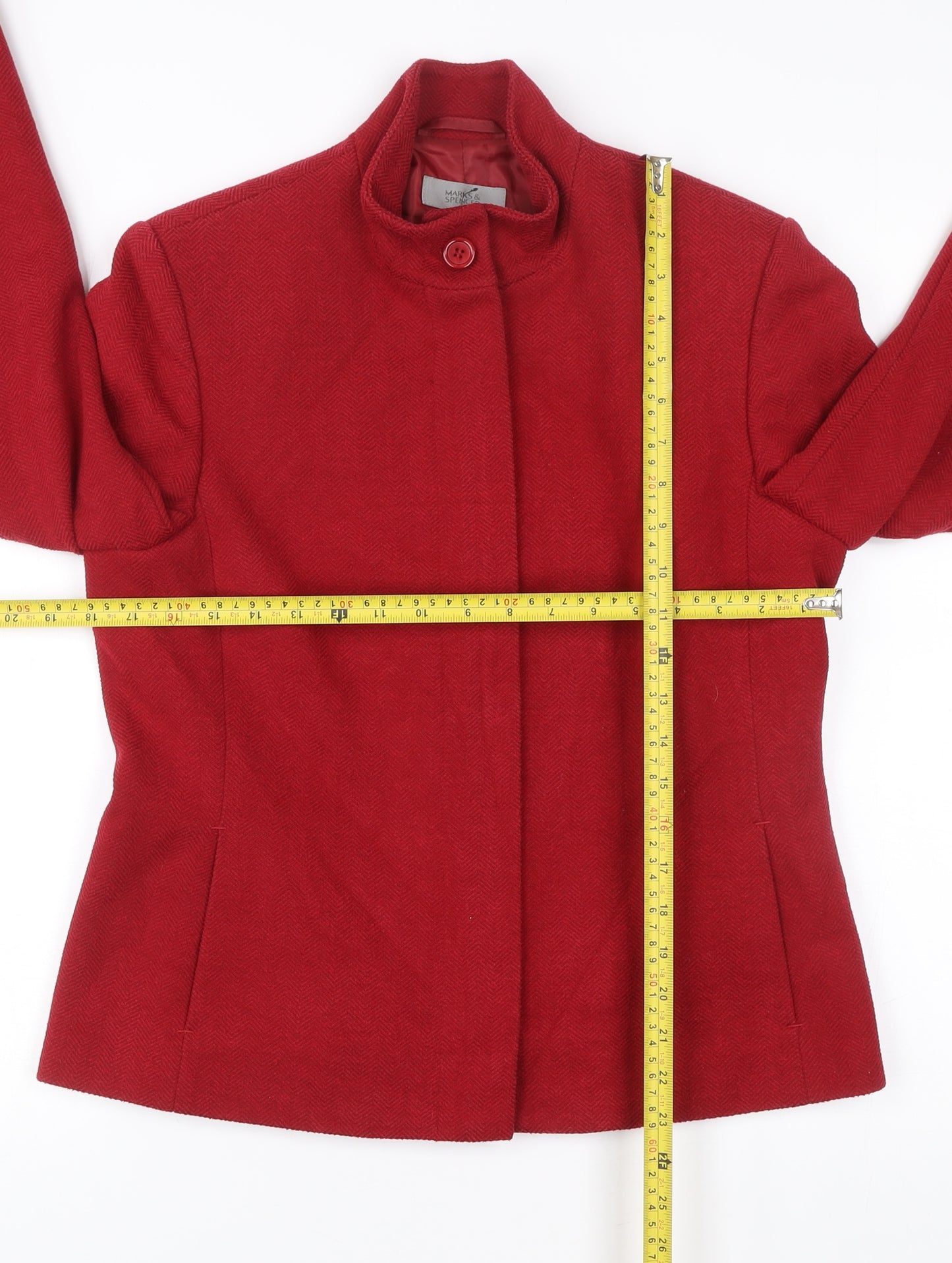 Marks and Spencer Women’s Red Classic Jacket UK 12 Polyester Cotton