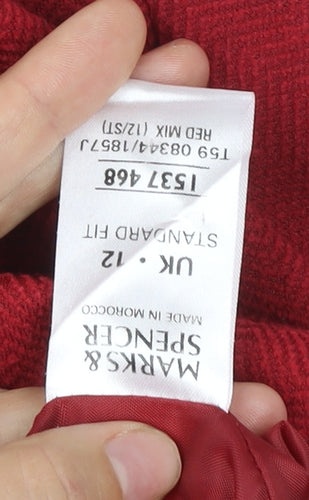 Marks and Spencer Women’s Red Classic Jacket UK 12 Polyester Cotton