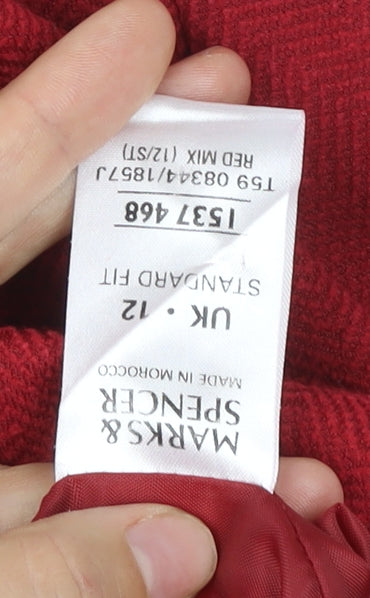 Marks and Spencer Women’s Red Classic Jacket UK 12 Polyester Cotton