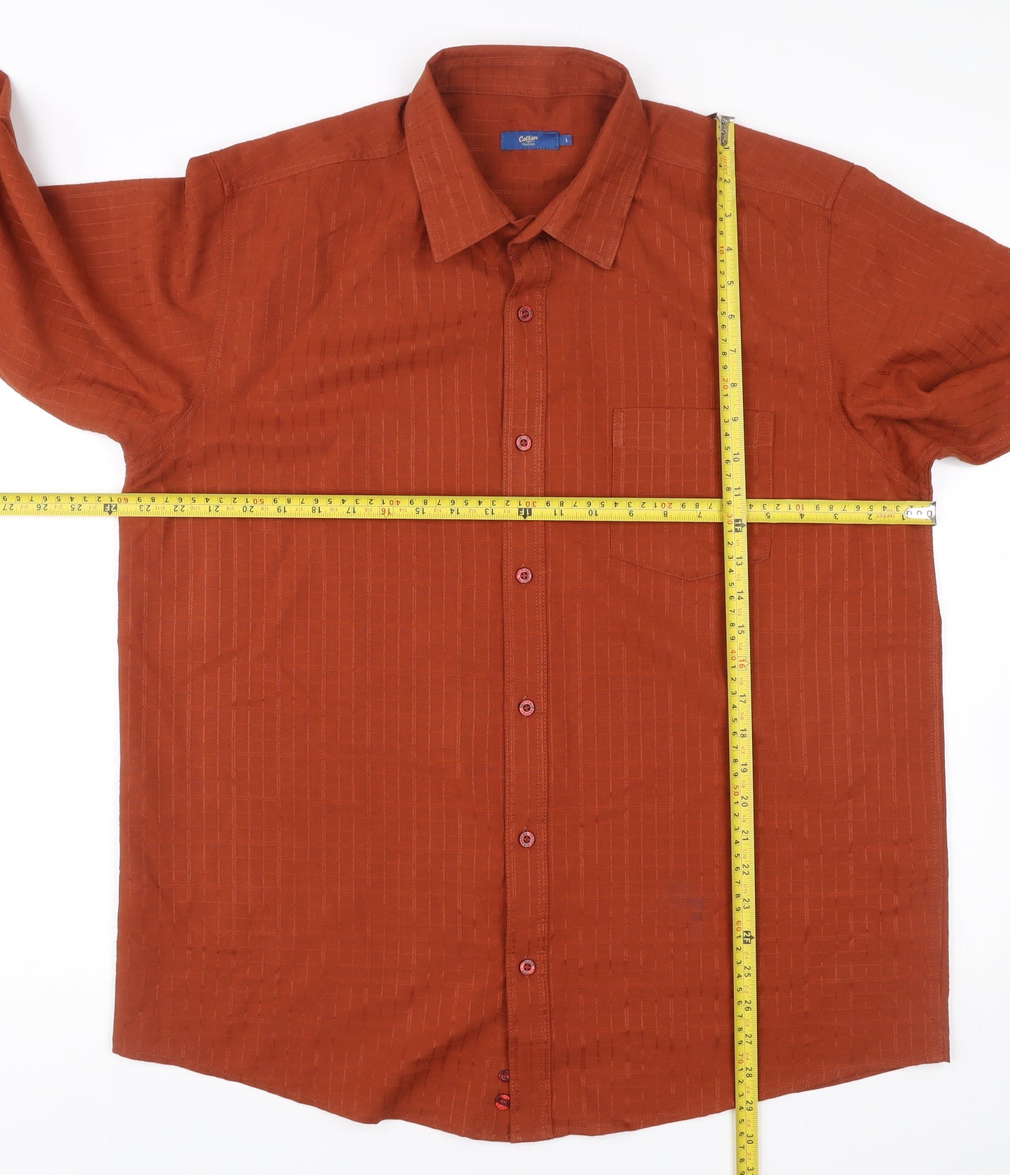 Cotton Traders Men’s Brown Long Sleeve Button-Up Shirt L 44in