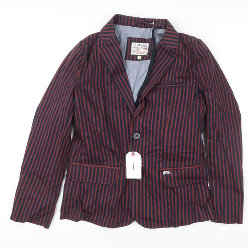 J Jeans Boys Red Blue Striped Cotton Suit Jacket 11 Years Casual Party