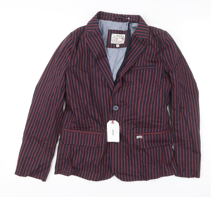 J Jeans Boys Red Blue Striped Cotton Suit Jacket 11 Years Casual Party