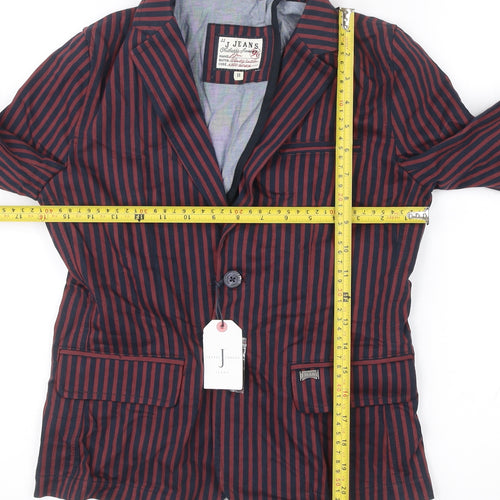 J Jeans Boys Red Blue Striped Cotton Suit Jacket 11 Years Casual Party