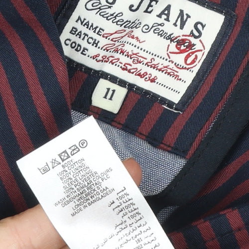 J Jeans Boys Red Blue Striped Cotton Suit Jacket 11 Years Casual Party