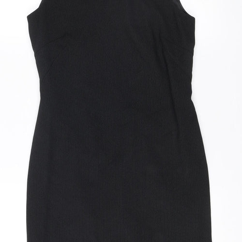 Next Womens Black Sheath Dress UK 8 Round Neck Sleeveless Workwear