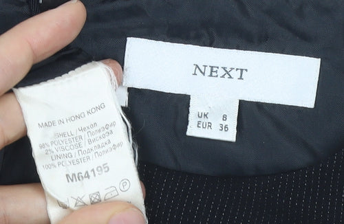 Next Womens Black Sheath Dress UK 8 Round Neck Sleeveless Workwear