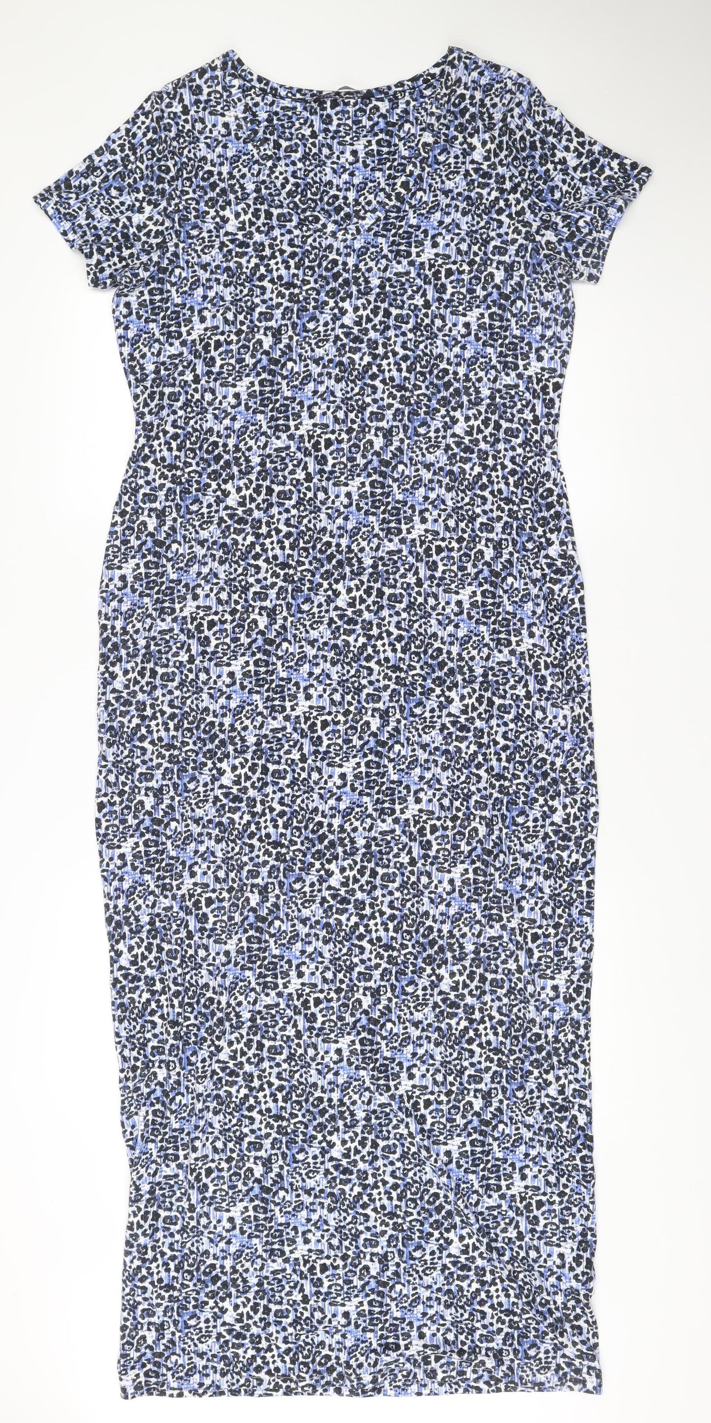 Marks and Spencer Women’s Blue Animal Print Bodycon Dress Size 14