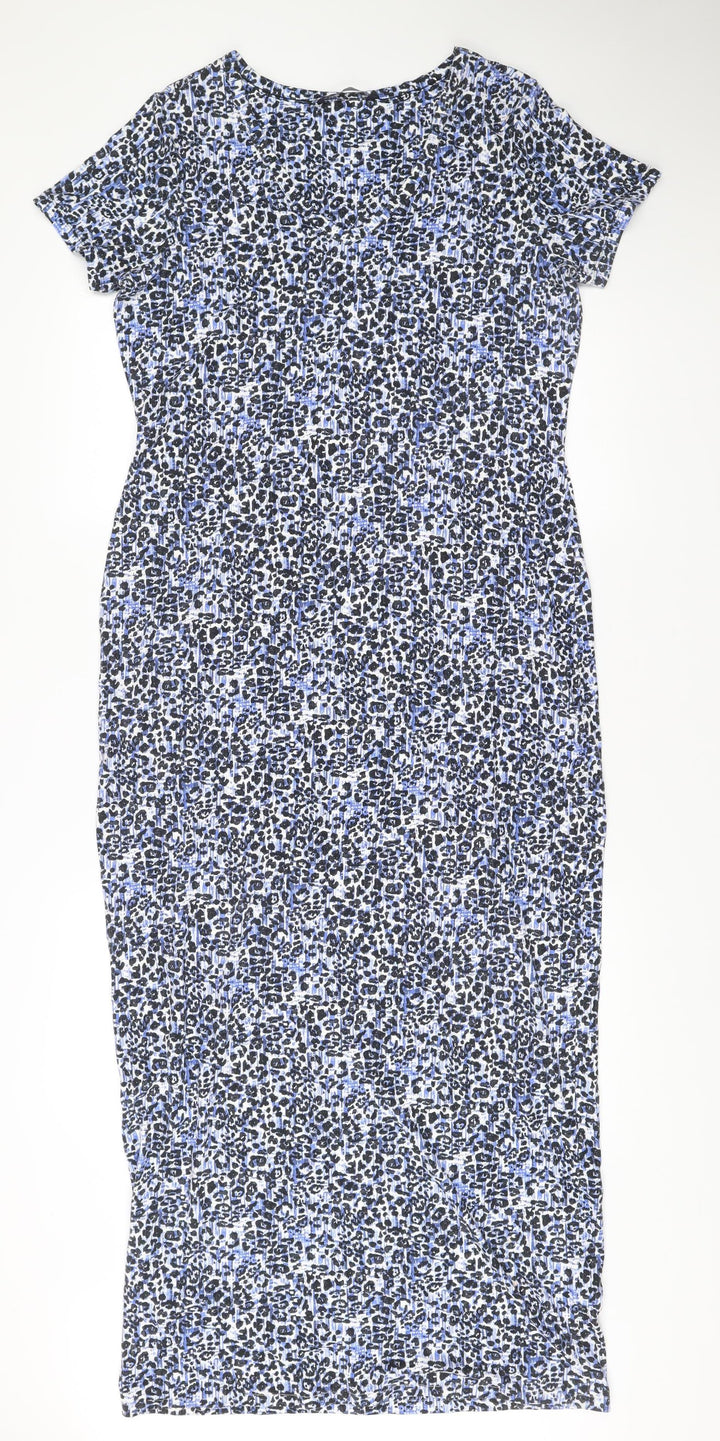 Marks and Spencer Women’s Blue Animal Print Bodycon Dress Size 14