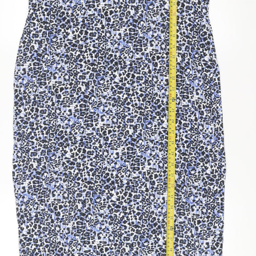 Marks and Spencer Women’s Blue Animal Print Bodycon Dress Size 14
