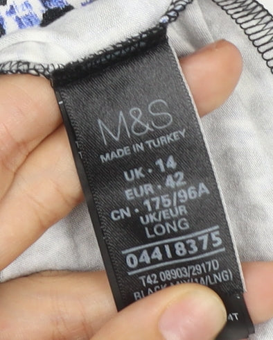 Marks and Spencer Women’s Blue Animal Print Bodycon Dress Size 14