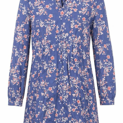White Stuff Women’s Blue Floral Knee Length Shift Dress Size 8