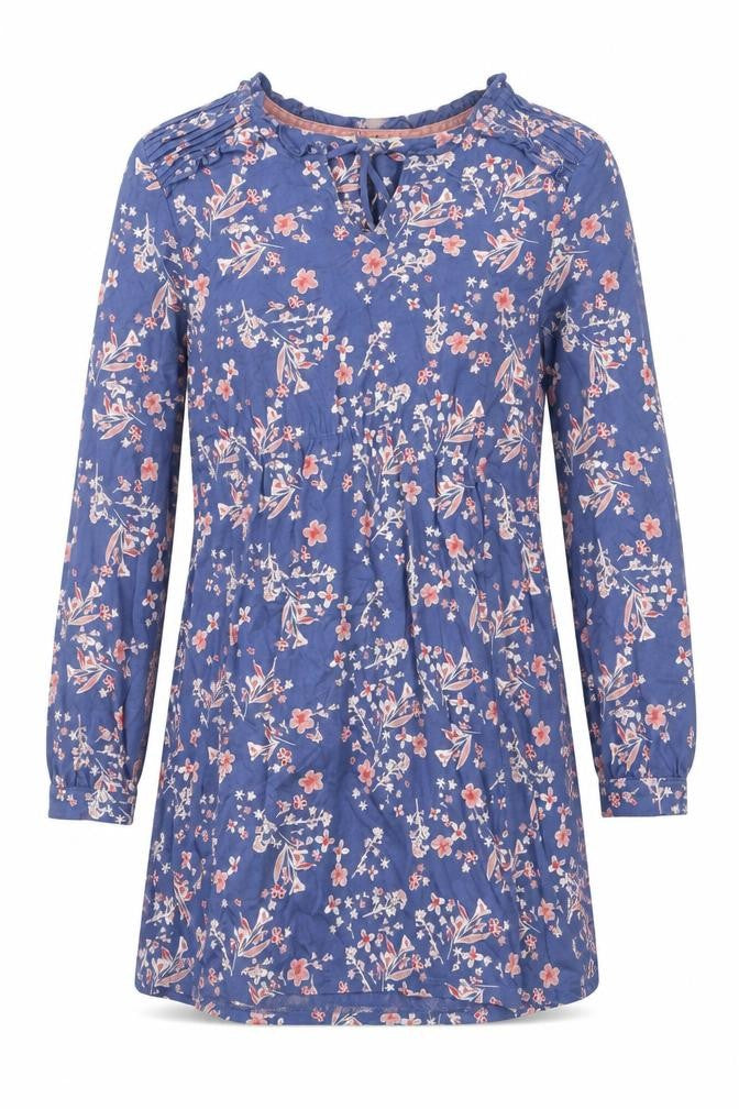 White Stuff Women’s Blue Floral Knee Length Shift Dress Size 8