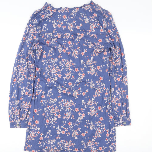 White Stuff Women’s Blue Floral Knee Length Shift Dress Size 8