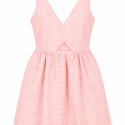 Zara Women Pink XS A-Line Sleeveless V-Neck Short Dress