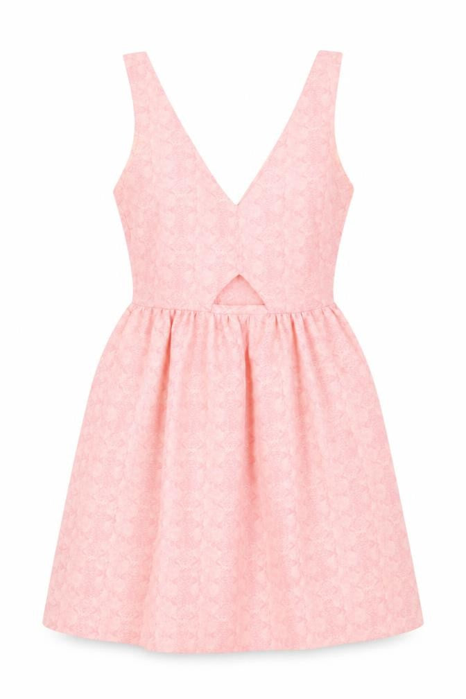 Zara Women Pink XS A-Line Sleeveless V-Neck Short Dress