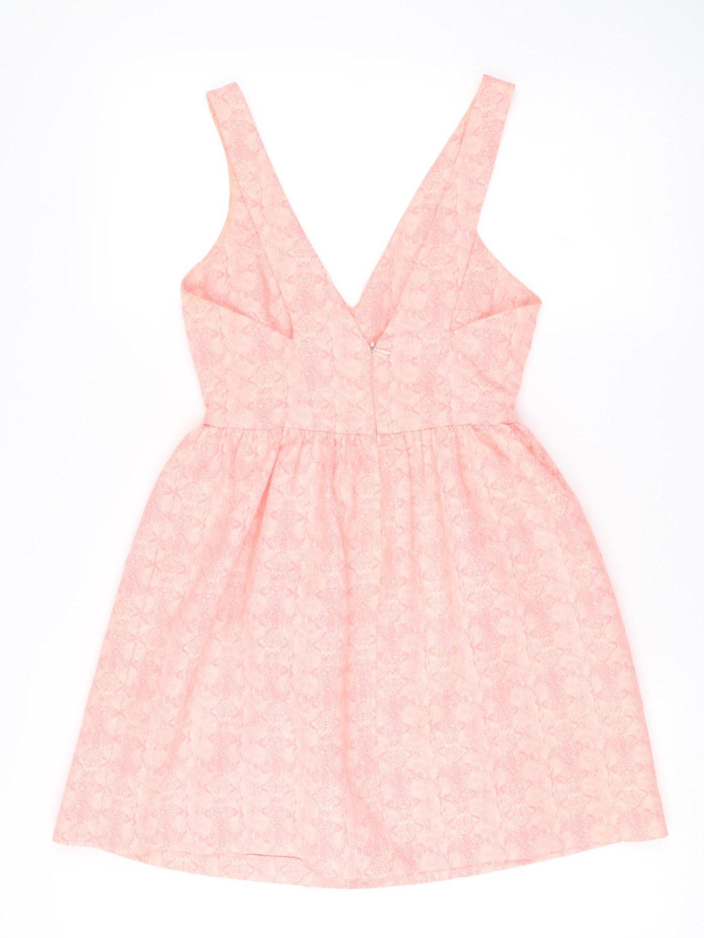 Zara Women Pink XS A-Line Sleeveless V-Neck Short Dress