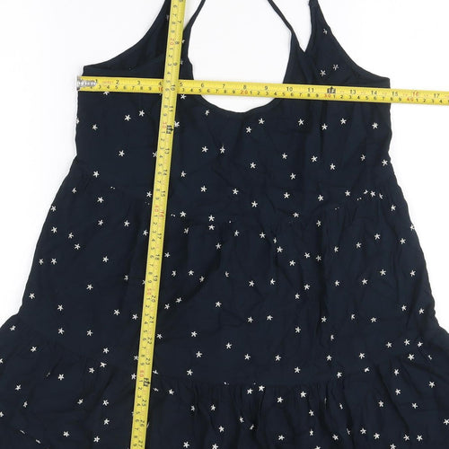 Superdry Womens Blue Star Embroidered Slip Dress Size S Summer Casual