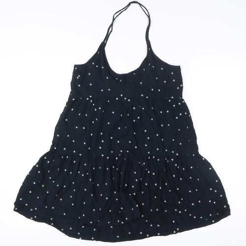 Superdry Womens Blue Star Embroidered Slip Dress Size S Summer Casual