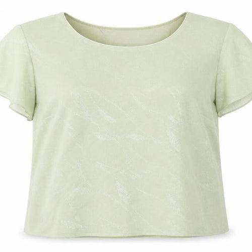 Roman Originals Women Green Size 18 Scoop Neck Chiffon Blouse Top