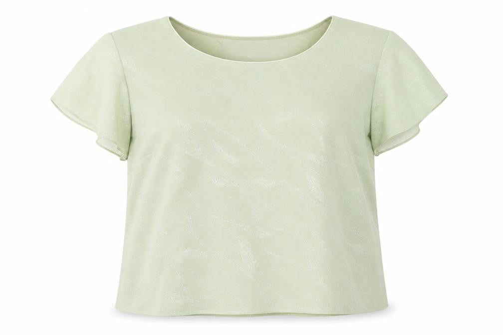 Roman Originals Women Green Size 18 Scoop Neck Chiffon Blouse Top