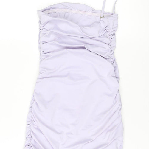 Polly Women’s Purple Size 6 Short Party Bubble Hem Strappy Dress