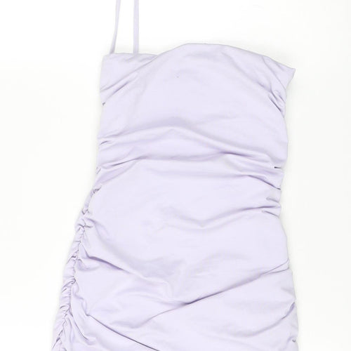 Polly Women’s Purple Size 6 Short Party Bubble Hem Strappy Dress