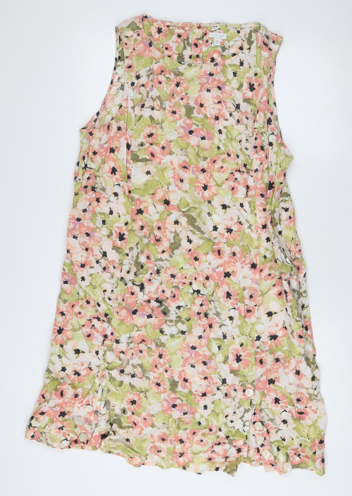 J. Jill Women’s Multicoloured Floral Shift Dress XL Linen