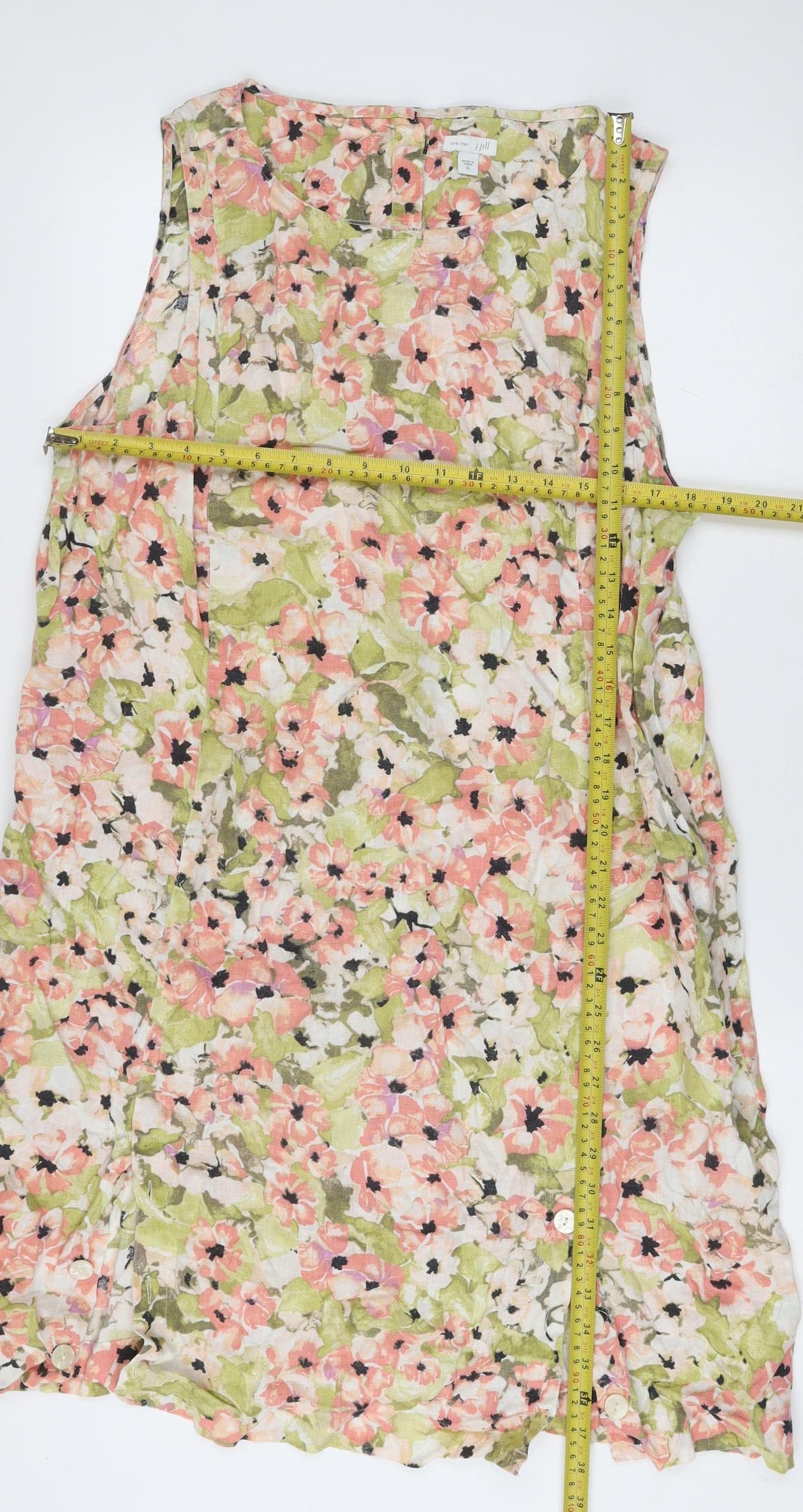 J. Jill Women’s Multicoloured Floral Shift Dress XL Linen