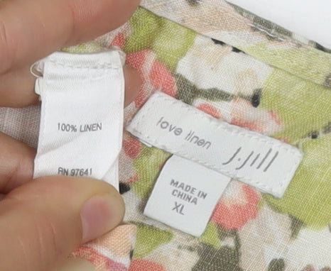 J. Jill Women’s Multicoloured Floral Shift Dress XL Linen