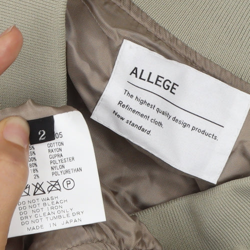 Allege Women's Brown Bomber Jacket Size 10 Cotton Blend Zip Casual