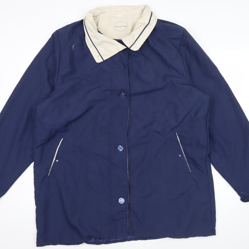 Gabriella Vicenza Womens Plus Size 20 Blue Quilted Mid-Length Coat