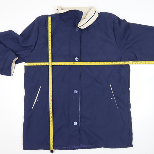 Gabriella Vicenza Womens Plus Size 20 Blue Quilted Mid-Length Coat