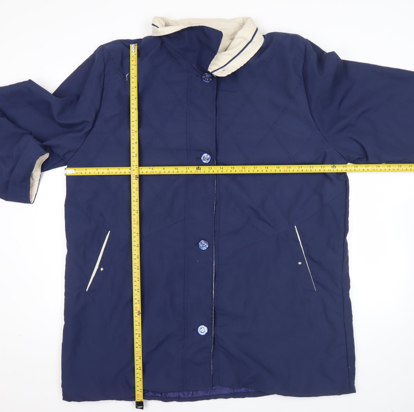 Gabriella Vicenza Womens Plus Size 20 Blue Quilted Mid-Length Coat
