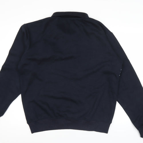 J.J. Willis Men's Black 2XL Henley Sweatshirt Geometric Cotton Blend
