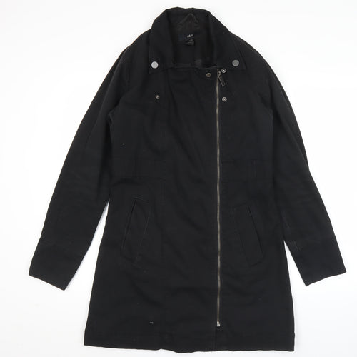 Ellos Womens Black Mid-Length Cotton Blend Coat Size 12