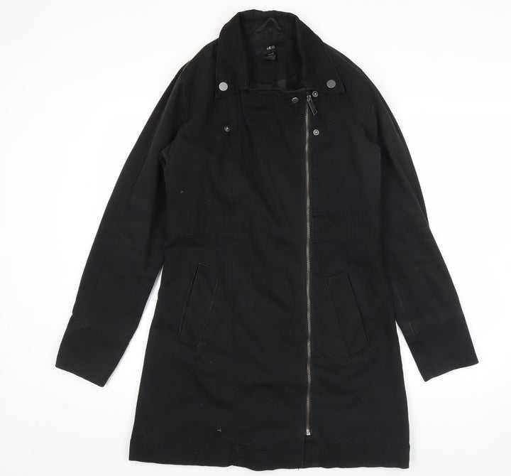 Ellos Womens Black Mid-Length Cotton Blend Coat Size 12