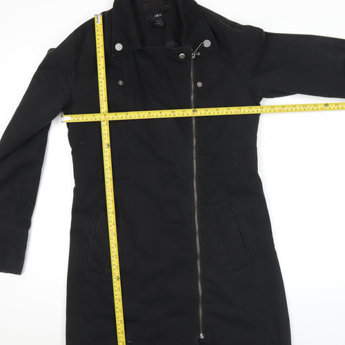 Ellos Womens Black Mid-Length Cotton Blend Coat Size 12