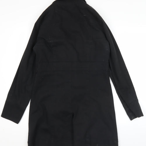 Ellos Womens Black Mid-Length Cotton Blend Coat Size 12