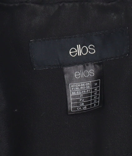 Ellos Womens Black Mid-Length Cotton Blend Coat Size 12