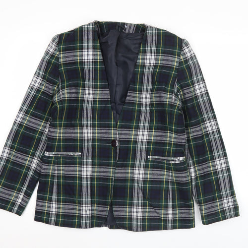 Hamells Women’s Multicoloured Check Blazer Size 14 Wool Blend