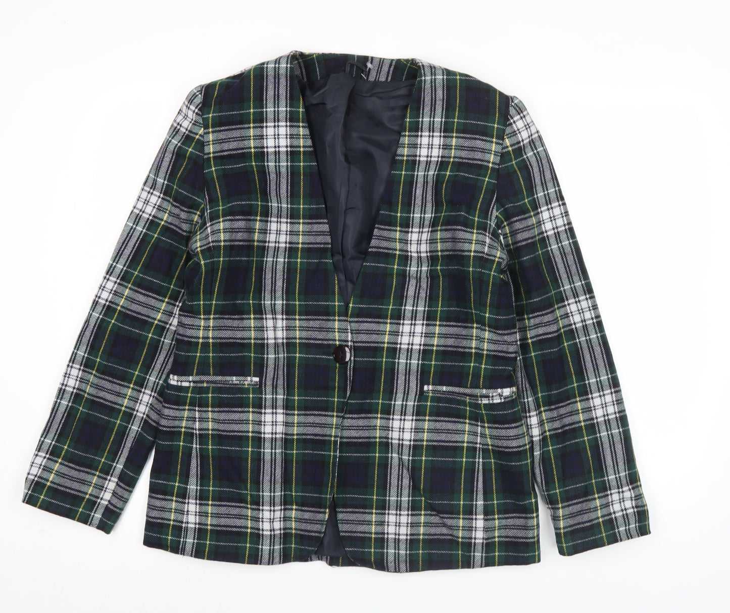 Hamells Women’s Multicoloured Check Blazer Size 14 Wool Blend