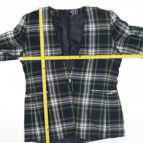 Hamells Women’s Multicoloured Check Blazer Size 14 Wool Blend
